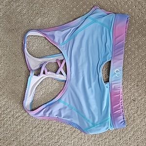 Unicorn cotton candy curves and combat boots sports bra size medium